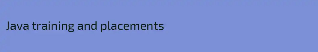 Java training and placements